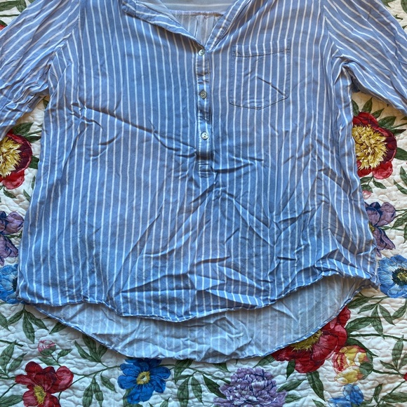 Linen Blue Stripped Shirt - Picture 2 of 2